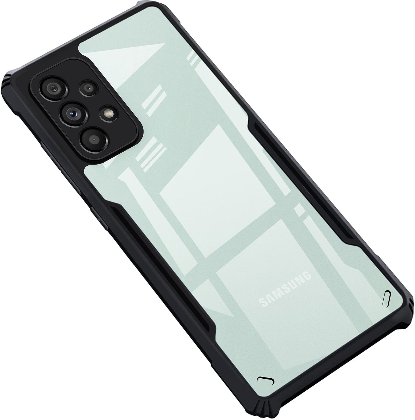 VAKIBO Super Premium Black Border Transparent Case With Corner Protection & Camera Protection Suitable for Samsung A73 5G
