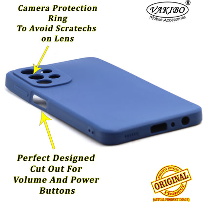 VAKIBO Matte 1.5 MM Thick With Camera Protection Blue Coloured Soft TPU Rubber Back Cover Case Suitable for Samsung Galaxy A73