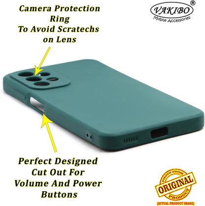 VAKIBO Matte 1.5 MM Thick With Camera Protection Green Coloured Soft TPU Rubber Back Cover Case Suitable for Samsung Galaxy A73
