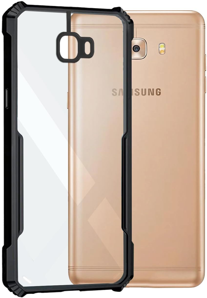 VAKIBO Super Premium Black Border Transparent Case With Corner Protection & Camera Protection Suitable for Samsung C9 Pro