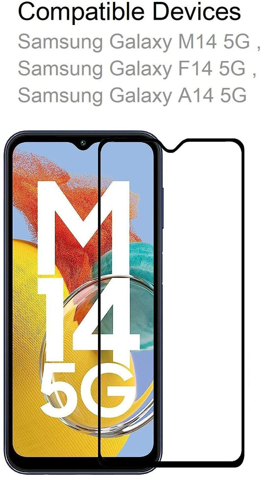 Super Premium Quality Tempered Glass Screen Guard Protector With Black Border Suitable For Samsung Galaxy F14 5G