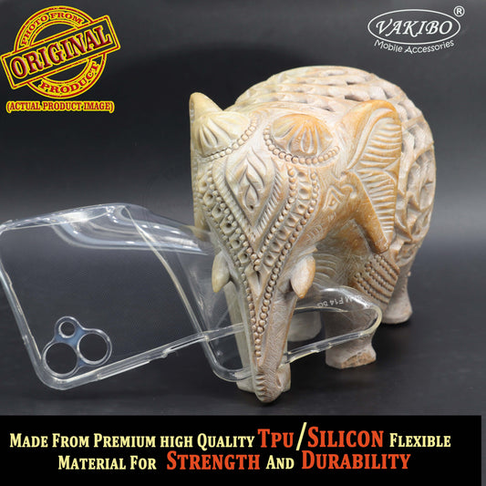 VAKIBO Premium Clear Transparent Soft TPU Rubber Back Cover Case With Camera Protection Suitable for Samsung Galaxy F14