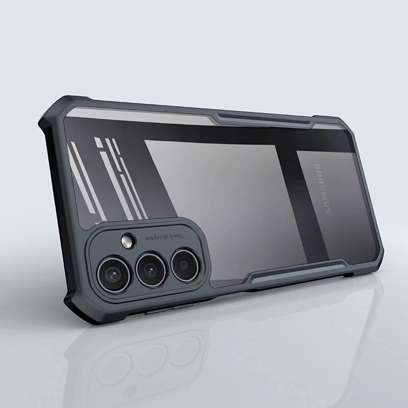 VAKIBO Super Premium Black Border Transparent Case With Corner Protection & Camera Protection Suitable for Samsung M15 5G