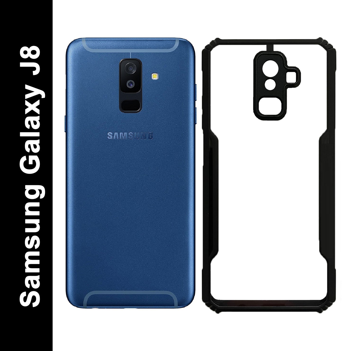 VAKIBO Super Premium Black Border Transparent Case With Corner Protection & Camera Protection Suitable for Samsung A6 Plus