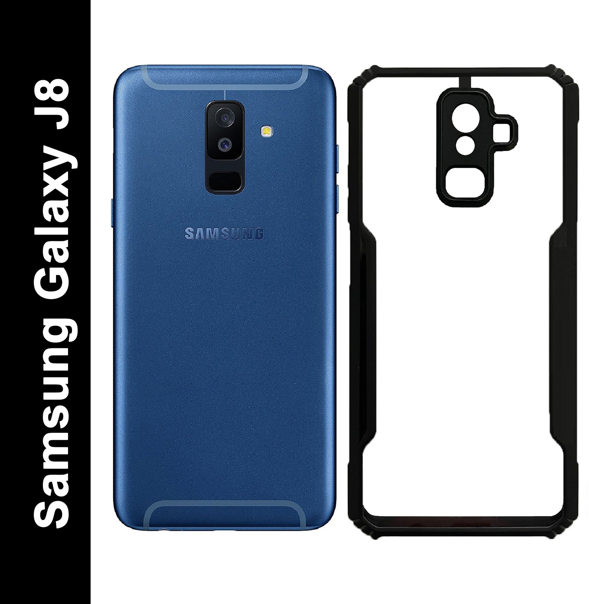 VAKIBO Super Premium Black Border Transparent Case With Corner Protection & Camera Protection Suitable for Samsung A6 Plus