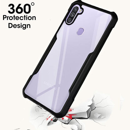 VAKIBO Super Premium Black Border Transparent Case With Corner Protection & Camera Protection Suitable for Samsung A11