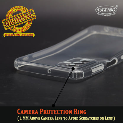 VAKIBO Super Premium Soft TPU Transparent Case With Dustplug,Side Grip,Corner Protection,lanyard Cuts,Camera Protection Suitable for Samsung M23 5G