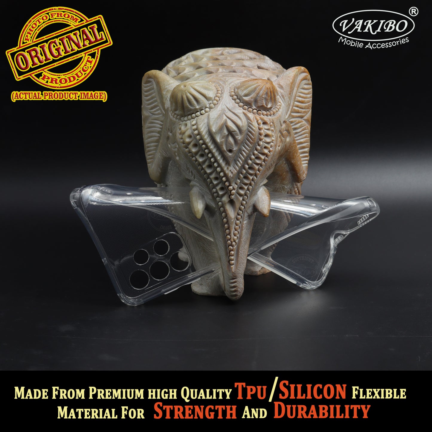 VAKIBO Super Premium Soft TPU Transparent Case With Dustplug,Side Grip,Corner Protection,lanyard Cuts,Camera Protection Suitable for Samsung M32 5G