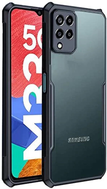 VAKIBO Best Selling Black and Transparent Back Cover Case Made With Soft TPU and Acrylic With 4 Corner and Camera Protection Suitable for Samsung Galaxy M33