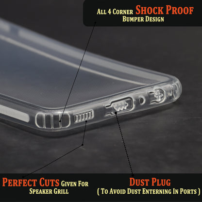 VAKIBO Super Premium Soft TPU Transparent Case With Dustplug,Side Grip,Corner Protection,lanyard Cuts,Camera Protection Suitable for Samsung M33