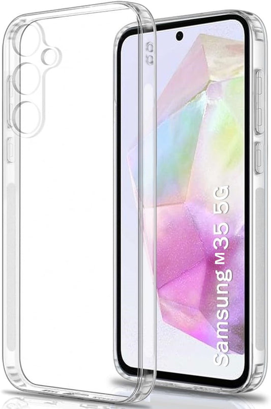 VAKIBO Premium Clear 1.5MM Thick Transparent Soft TPU Rubber Back Cover Case With Camera Protection Suitable for Samsung Galaxy M35