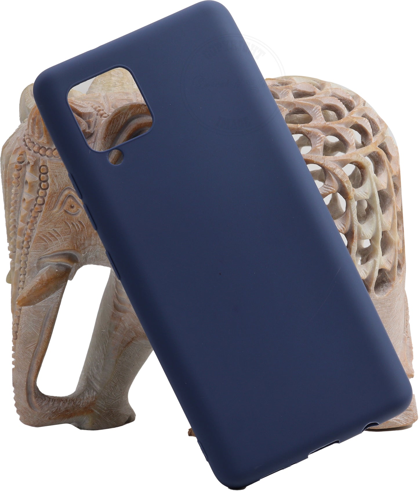VAKIBO 1.2 MM Thick Blue Coloured Soft TPU Rubber Back Cover Case With Camera Protection Ring Suitable for Samsung Galaxy M42