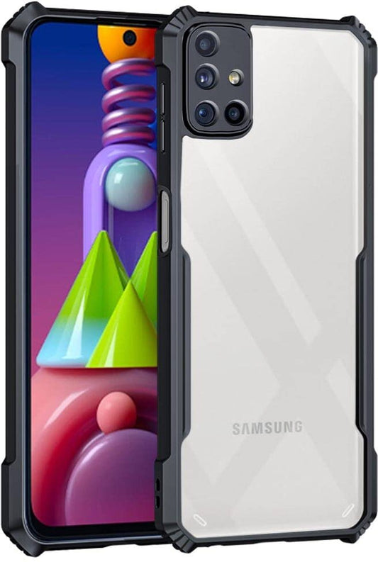 VAKIBO Best Selling Black and Transparent Back Cover Case Made With Soft TPU and Acrylic With 4 Corner and Camera Protection Suitable for Samsung Galaxy M51