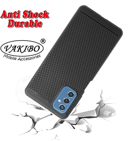 VAKIBO Dotted Design Black Coloured Soft TPU Back Cover Case Suitable for Samsung Galaxy M52