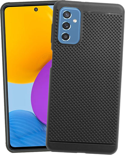 VAKIBO Dotted Design Black Coloured Soft TPU Back Cover Case Suitable for Samsung Galaxy M52