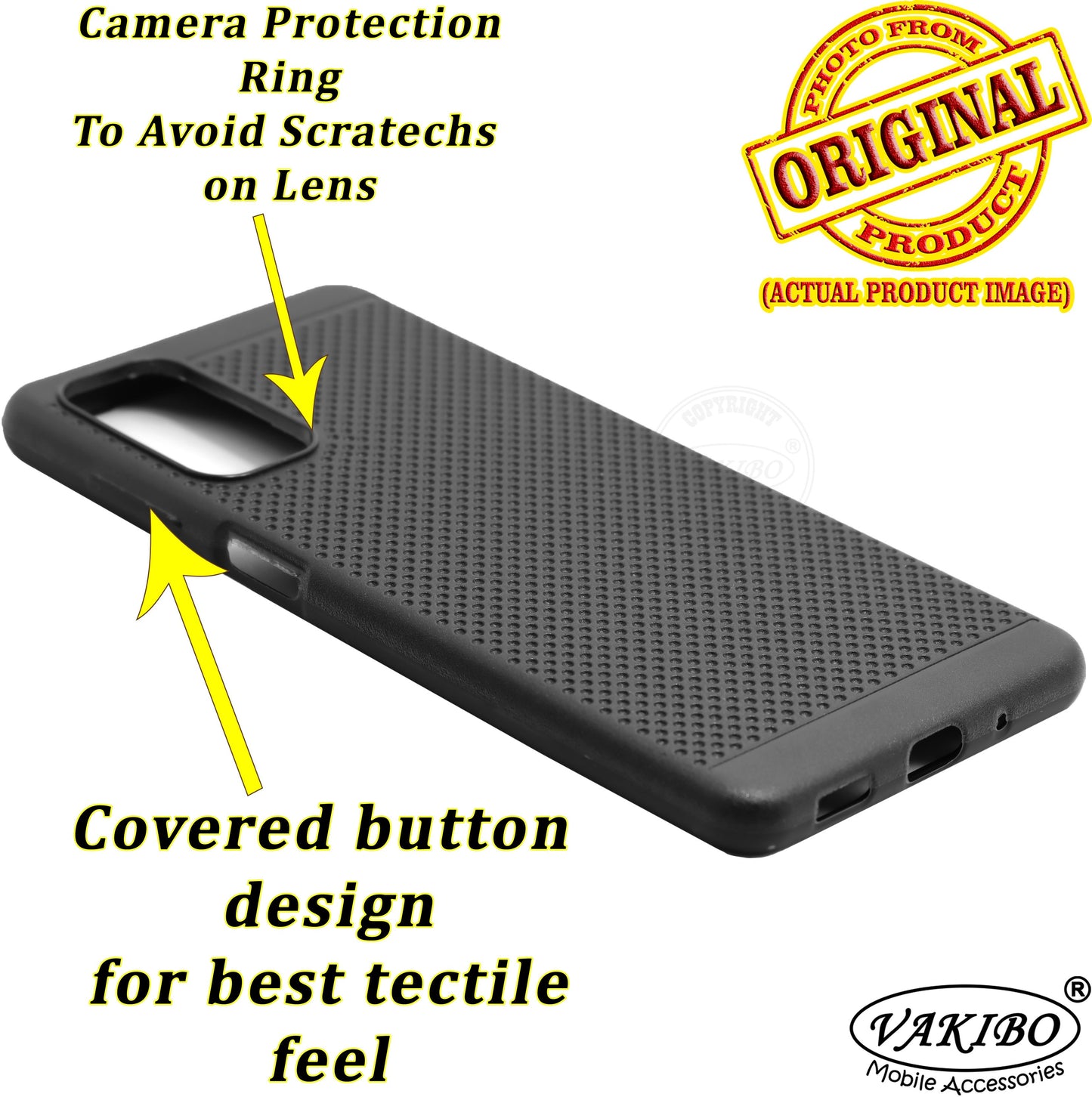 VAKIBO Dotted Design Black Coloured Soft TPU Back Cover Case Suitable for Samsung Galaxy M52