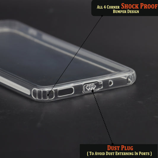 VAKIBO Super Premium Soft TPU Transparent Case With Dustplug,Side Grip,Corner Protection,lanyard Cuts,Camera Protection Suitable for Samsung M53