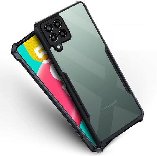 VAKIBO Best Selling Black and Transparent Back Cover Case Made With Soft TPU and Acrylic With 4 Corner and Camera Protection Suitable for Samsung Galaxy M53