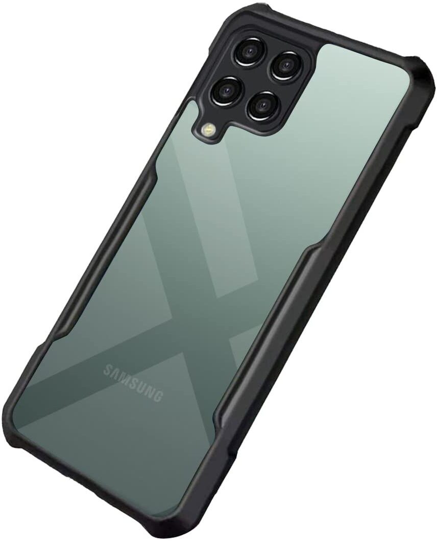 VAKIBO Best Selling Black and Transparent Back Cover Case Made With Soft TPU and Acrylic With 4 Corner and Camera Protection Suitable for Samsung Galaxy M53