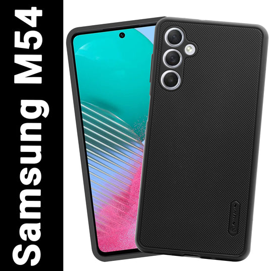 VAKIBO Niukin Dotted Design Black Coloured Soft TPU Rubber Back Cover Case With Camera Protection Ring Suitable for Samsung Galaxy M54 5G