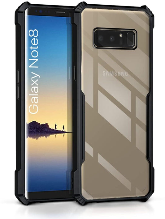 VAKIBO Best Selling Black and Transparent Back Cover Case Made With Soft TPU and Acrylic With 4 Corner and Camera Protection Suitable for Samsung Galaxy Note 8
