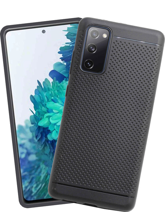 VAKIBO Dotted Design Soft Matte Silicon Black Premium Quality Back Cover Made With Silicon Rubber TPU Material Suitable For Samsung Galaxy S20 FE
