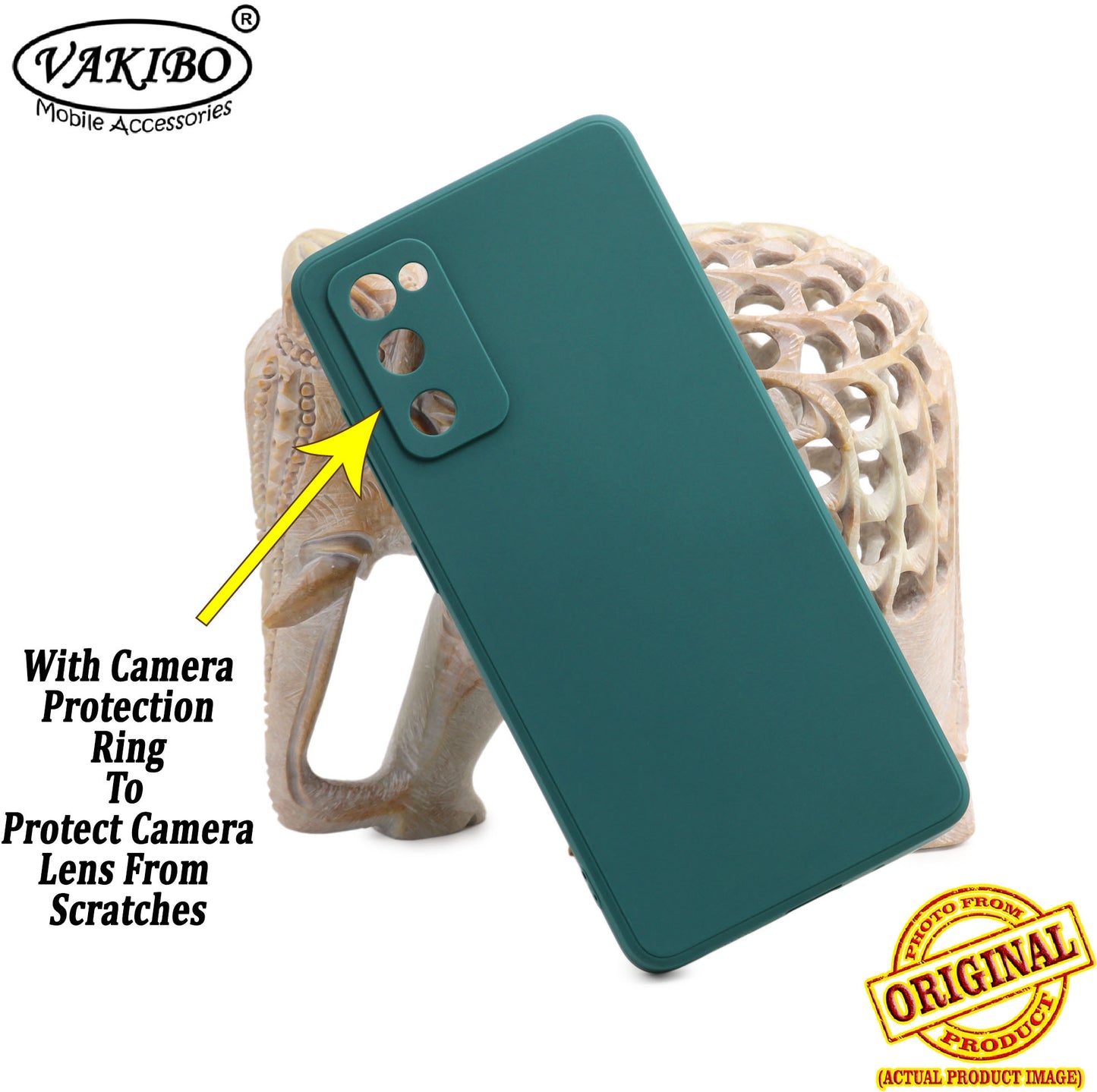 VAKIBO Matte 1.5 MM Thick With Camera Protection Green Coloured Soft TPU Back Cover Case Suitable for Samsung Galaxy S20 FE