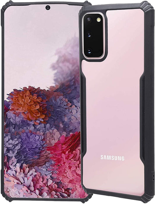 VAKIBO Super Premium Black Border Transparent Case With Corner Protection & Camera Protection Suitable for Samsung S20 Plus