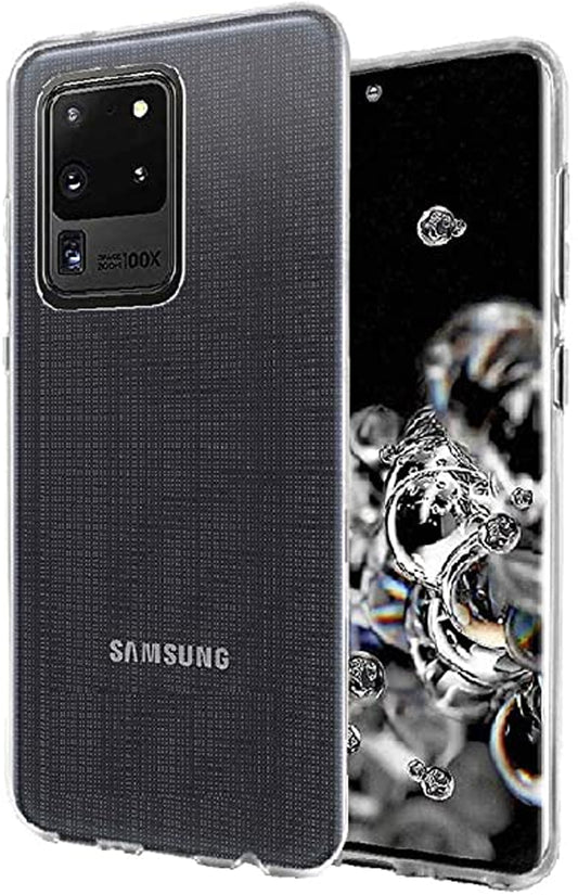 VAKIBO Premium Clear 2MM Thick Transparent Soft TPU Rubber Back Cover Case With Camera Protection Suitable for Samsung Galaxy S20 Ultra
