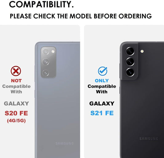 VAKIBO Best Selling Black and Transparent Back Cover Case Made With Soft TPU and Acrylic With 4 Corner and Camera Protection Suitable for Samsung Galaxy S21 FE