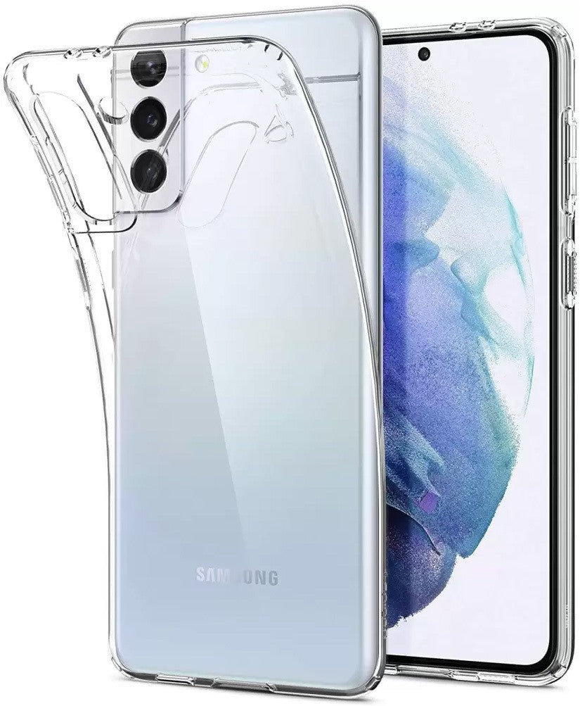 VAKIBO Super Premium Soft TPU Transparent Case With Dustplug,Side Grip,Corner Protection,lanyard Cuts,Camera Protection Suitable for Samsung S21 FE