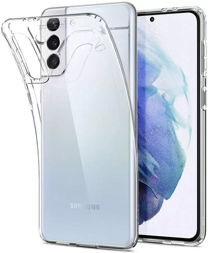 VAKIBO Super Premium Soft TPU Transparent Case With Dustplug,Side Grip,Corner Protection,lanyard Cuts,Camera Protection Suitable for Samsung S21 FE