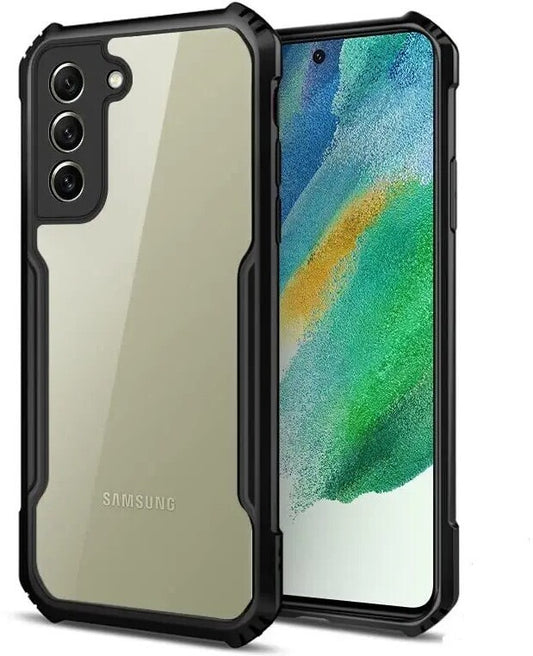 VAKIBO Best Selling Black and Transparent Back Cover Case Made With Soft TPU and Acrylic With 4 Corner and Camera Protection Suitable for Samsung Galaxy S22