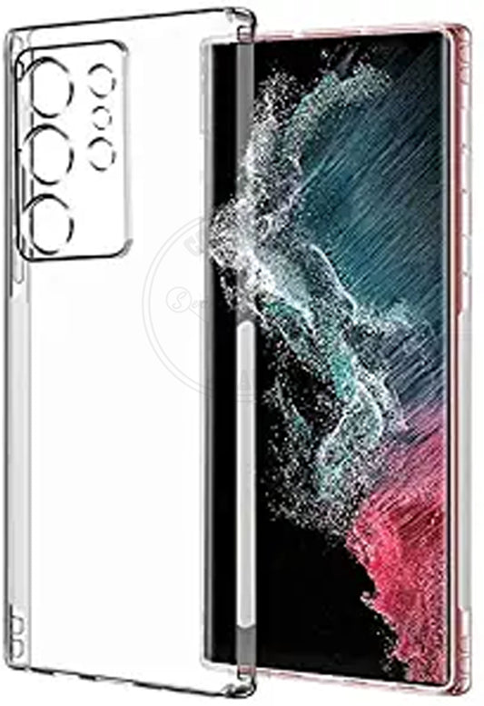 VAKIBO Premium Clear 2MM Thick Transparent Soft TPU Rubber Back Cover Case With Camera Protection Suitable for Samsung Galaxy S22 Ultra