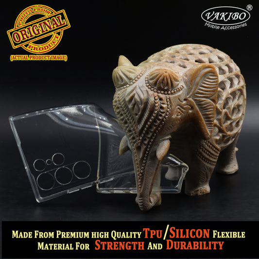 VAKIBO Premium Clear 2MM Thick Transparent Soft TPU Rubber Back Cover Case With Camera Protection Suitable for Samsung Galaxy S22 Ultra