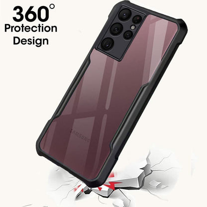 VAKIBO Best Selling Black and Transparent Back Cover Case Made With Soft TPU and Acrylic With 4 Corner and Camera Protection Suitable for Samsung Galaxy S22 Ultra