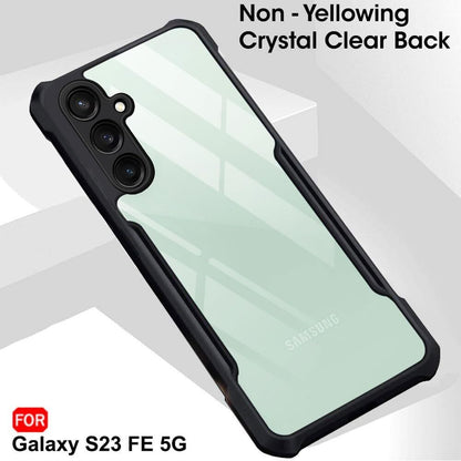 VAKIBO Best Selling Black and Transparent Back Cover Case Made With Soft TPU and Acrylic With 4 Corner and Camera Protection Suitable for Samsung Galaxy S23 FE