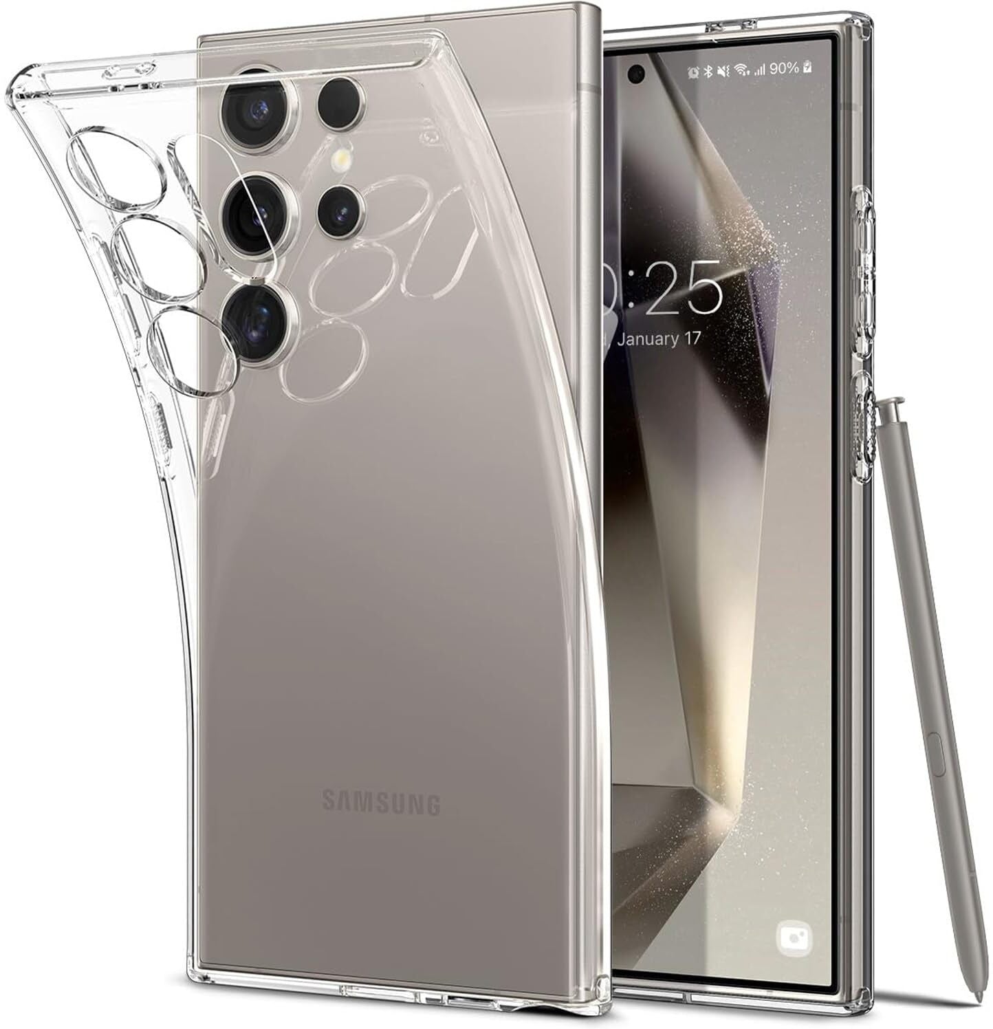 VAKIBO Premium Clear 2MM Thick Transparent Soft TPU Rubber Back Cover Case With Camera Protection Suitable for Samsung Galaxy S24 Ultra