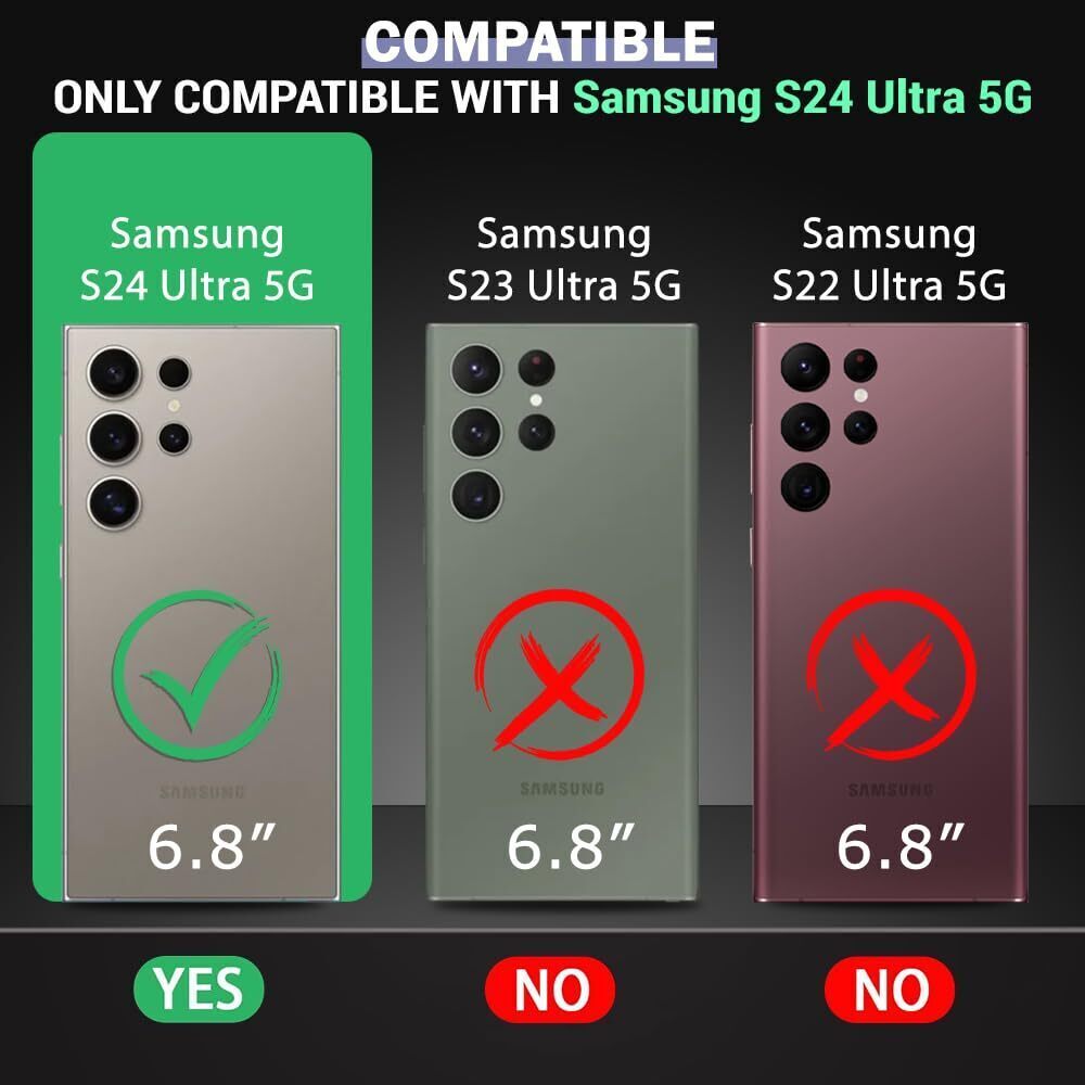 VAKIBO Super Premium Black Border Transparent Case With Corner Protection & Camera Protection Suitable for Samsung S24 Ultra