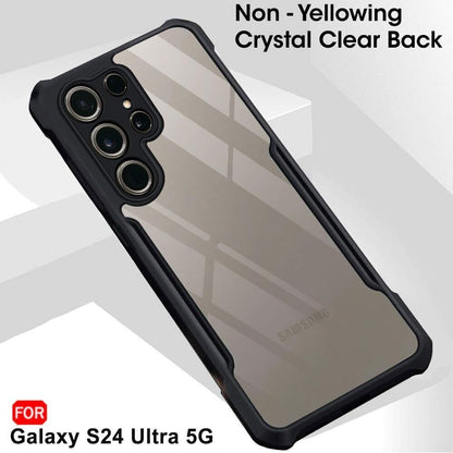 VAKIBO Super Premium Black Border Transparent Case With Corner Protection & Camera Protection Suitable for Samsung S24 Ultra