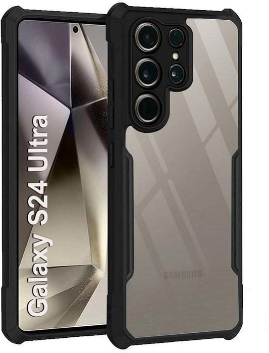 VAKIBO Super Premium Black Border Transparent Case With Corner Protection & Camera Protection Suitable for Samsung S24 Ultra
