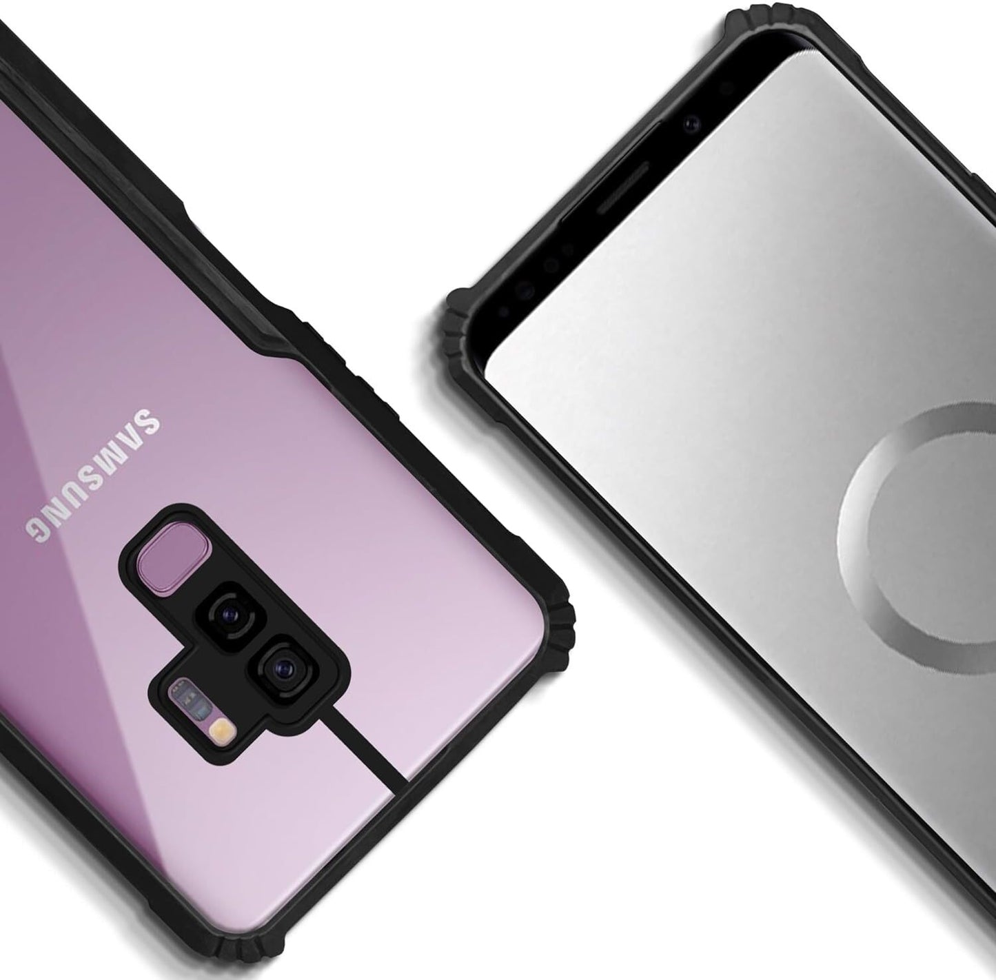 VAKIBO Super Premium Black Border Transparent Case With Corner Protection & Camera Protection Suitable for Samsung S9 Plus
