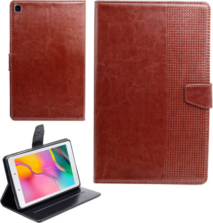 VAKIBO Premium Dotted Design Brown Coloured Synthatic Leather Flip Cover Case Suitable for Samsung Galaxy TAB A T295 2019 8 Screen Size