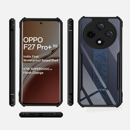 VAKIBO Super Premium Black Border Transparent Case With Corner Protection & Camera Protection Suitable for Oppo F27 Pro Plus