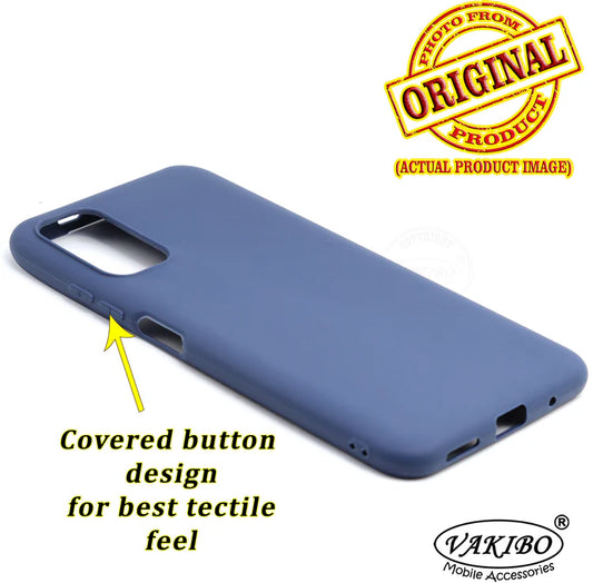 VAKIBO 1.2 MM Thick Blue Coloured Soft TPU Rubber Back Cover Case With Camera Protection Ring Suitable for Mi Poco M3 Pro