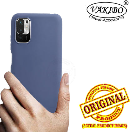 VAKIBO 1.2 MM Thick Blue Coloured Soft TPU Rubber Back Cover Case With Camera Protection Ring Suitable for Mi Redmi Note 10T 5G