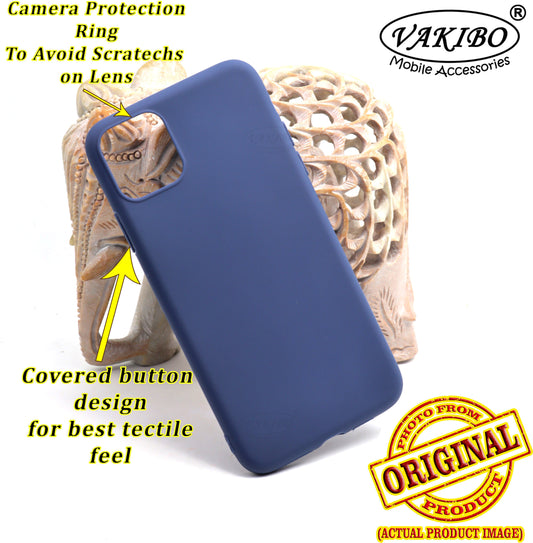 VAKIBO 1.2 MM Thick Blue Coloured Soft TPU Rubber Back Cover Case With Camera Protection Ring Suitable for Apple iPhone 11 Pro Max