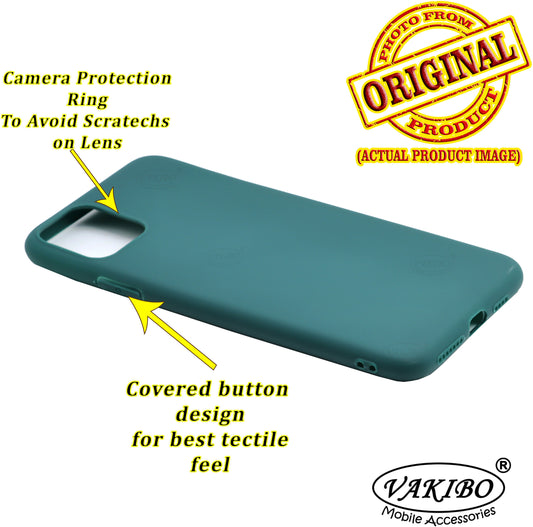 VAKIBO 1.2 MM Thick Green Coloured Soft TPU Rubber Back Cover Case With Camera Protection Ring Suitable for Apple iPhone 12 Pro Max