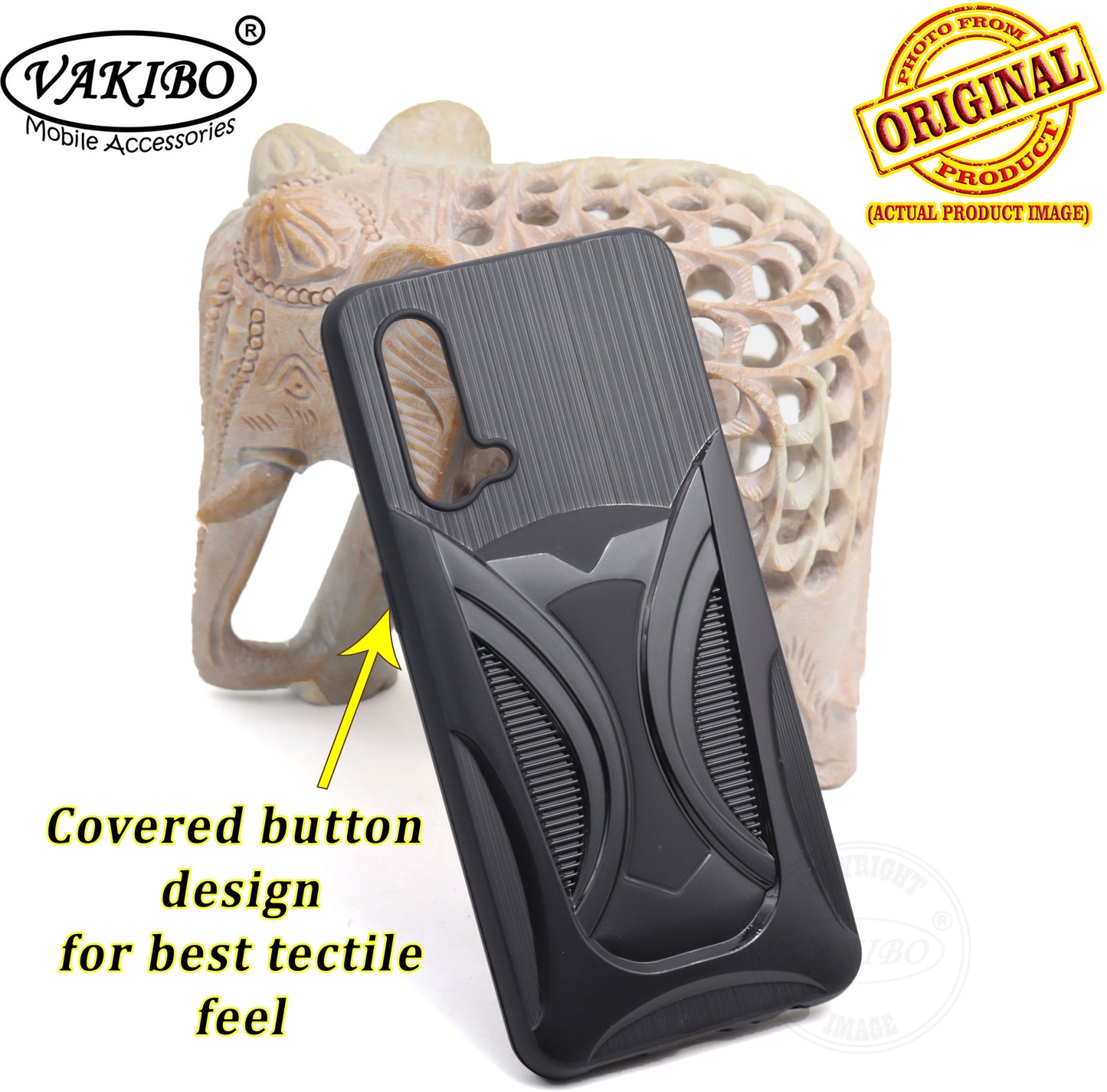 VAKIBO 3D Designer Black Coloured Soft TPU Back Cover Case Suitable for OnePlus Nord CE