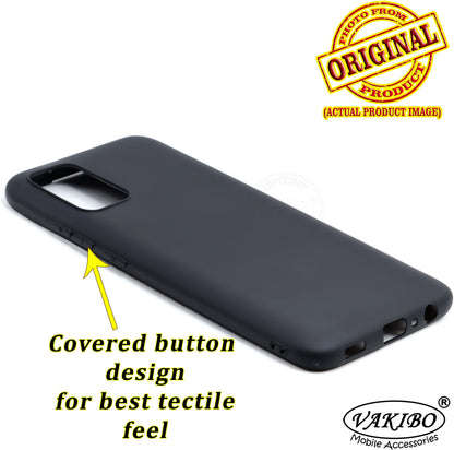VAKIBO 1.2 MM Thick Black Coloured Soft TPU Rubber Back Cover Case With Camera Protection Ring Suitable for Samsung Galaxy M02s